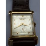 A gentleman's 14-carat yellow gold cased Art Deco style wristwatch,