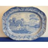 A large early-19th century transfer-decorated Spode meat platter,