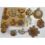 Six London regimental cap badges (some rare) and a group of eight Light Infantry badges: the City