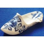 An unusual late-19th / early-20th century Meissen porcelain dish modelled as a slipper and