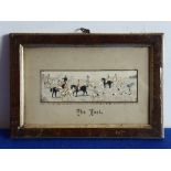 A 19th century Stevengraph woven in silk, The Meet; framed and glazed,