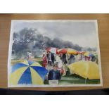 JANET DUNCAN (1944-2010), a watercolour study, Closed Umbrellas, Henley; signed lower left,