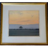 NEIL CANNING (b. 1960), a gilt framed and glazed watercolour study Sundown, signed N.