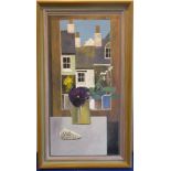 NEIL CANNING (b. 1960), a framed oil on wood study, Still Life With Pansy; signed lower right, 61.