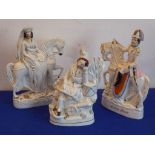 Three Staffordshire flat back figures: Crown Prince,