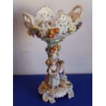 A Dresden porcelain figural centrepiece;