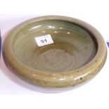 A Chinese Yuan/Longquan green glaze bowl;