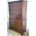 A late 18th century mahogany chest-on-chest;