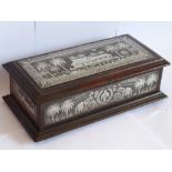 A fine 19th century Eastern rosewood and silver-inlaid rectangular box;