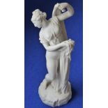 A mid-19th century Parian neo-classical style figure of a semi-clad maiden in Copeland style,