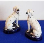 A pair of 19th century Staffordshire models of sitting Dalmatians 13cm CONDITION REPORT: