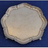 A hallmarked silver salver with maker's mark HA and Sheffield assay marks;