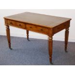 A William IV period walnut library writing table;