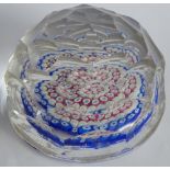 An interesting 19th century multi-faceted paperweight with red,