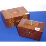 A Regency period sarcophagus-shaped mahogany tea caddy;