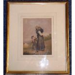 W.WARMAN (early 19th century), a watercolour study, The Soldier's Widow; 20cm x 15.