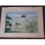 K. MORTIMER, a pastel study, Calves Resting; signed lower left; 34.5cm x 51.