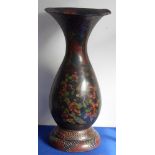 A large late-19th century baluster-shaped Japanese cloisonné vase (with damage),