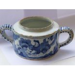A late-17th / early-18th century tin-glazed English earthenware (Delft) two-handled pot;