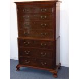 A fine Chippendale period mahogany chest-on-chest;