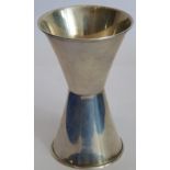 A double conical-shaped spirit measure; the interior marked Reed & Barton,