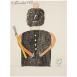 JOHANN FISCHER (1919-2008) SANS TITRE, 1985 Pencil and coloured pencils on paper; dated "18.11.1985"