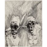 ROSEMARIE KOCZY (1939-2007) SANS TITRE (DEUX VISAGES), 1985 Ink on paper 17 X 13 11/16 IN.