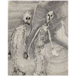 ROSEMARIE KOCZY (1939-2007) SANS TITRE (DEUX FIGURES), 1989 Ink on paper 17 X 13 11/16 IN.