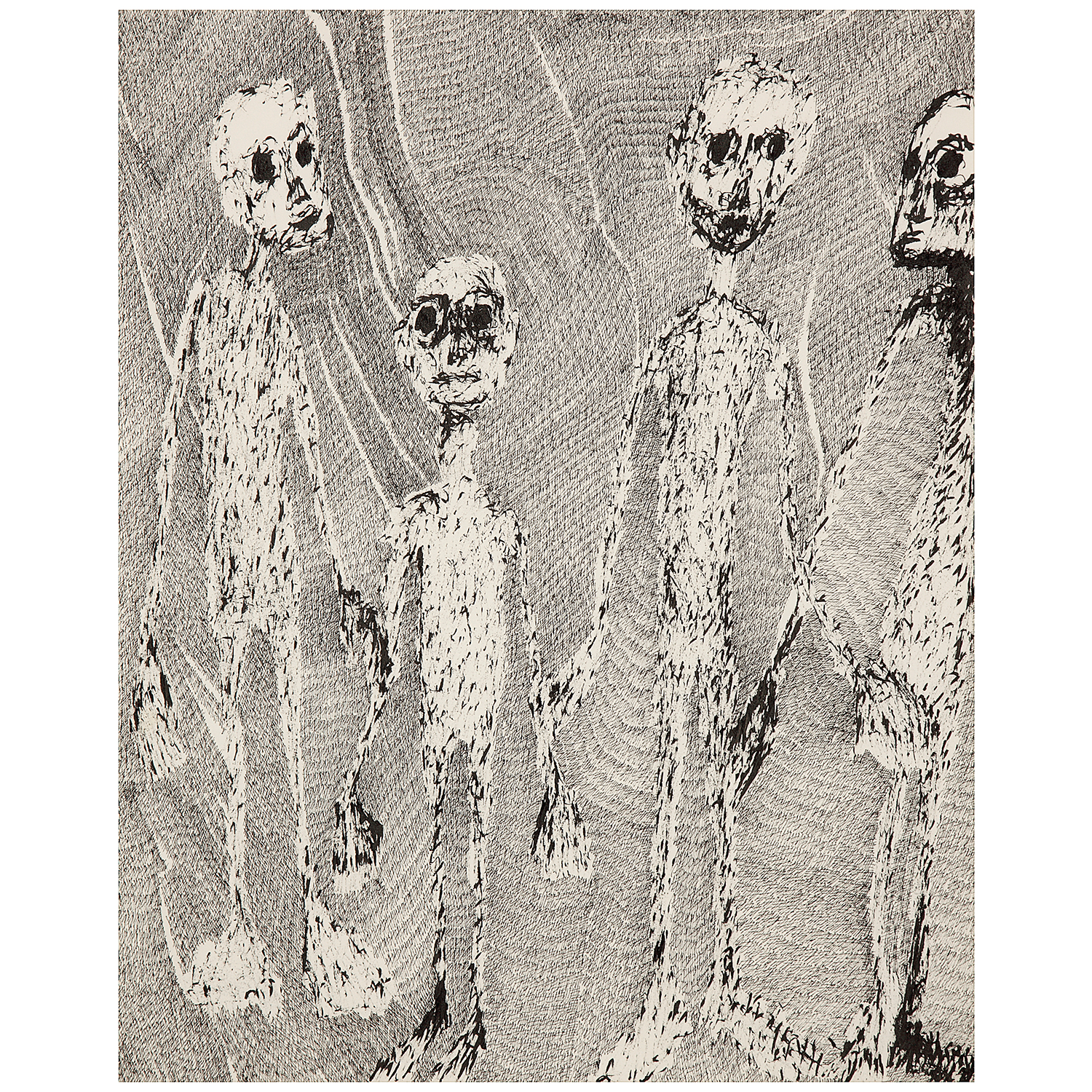 ROSEMARIE KOCZY (1939-2007) SANS TITRE (QUATRE FIGURES) 1984/89 Ink on paper 17 11/16 X 13 11/16