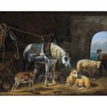 ATTRIBUÉ à HENRI DELATTRE (1801-1876)L’ÉCURIEAttr. to H.Delattre, The stable, canvas, signed,