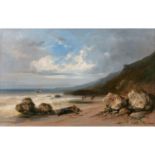 Gabriel Hippolyte LEBAS (Paris 1812 - 1880)Vue d’une plage View of a beach, canvas, signed on