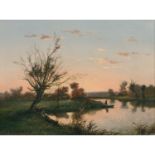 Albert Tibule FURCY DE LAVAULT (Saint Genis 1847 - Clérac 1915)Bord d’un étang au crépuscule At