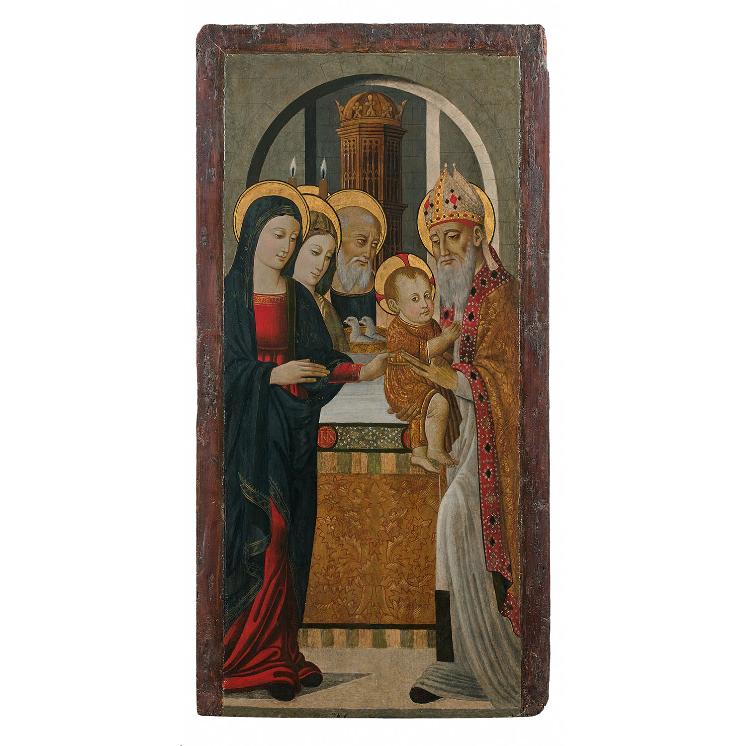 ÉCOLE NIÇOISE VERS 1520, ENTOURAGE DE LOUIS BRÉALa Présentation au templeLa rencontre de l’Enfant - Bild 2 aus 2