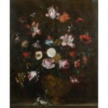 ATTRIBUÉ à PIETER HARDIME (ANVERS 1677- DORDRECHT 1758)BOUQUET DE FLEURS DANS UN VASE BAROQUE SUR UN