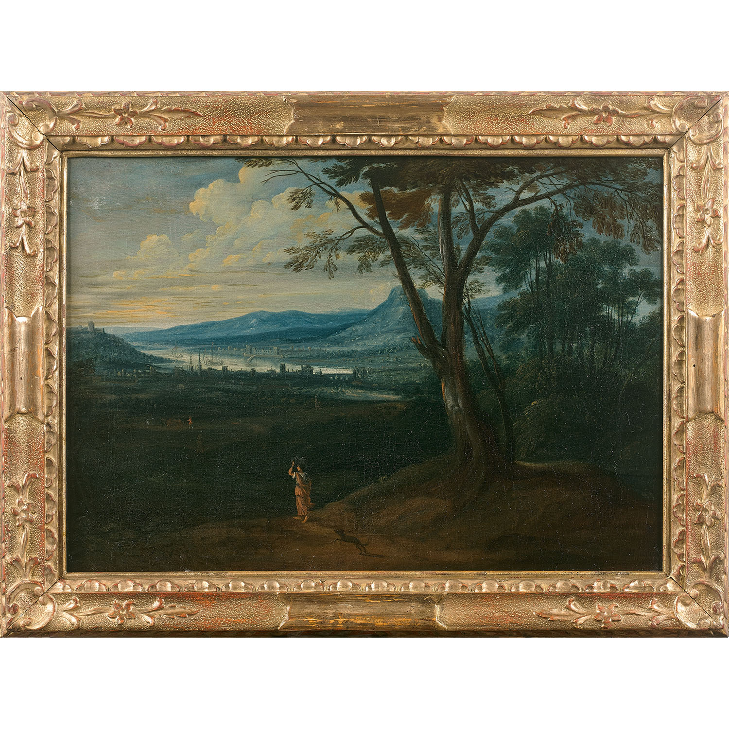 École FRANÇAISE vers 1680, suiveur de Francisque MILLETPaysage fluvial animé French school circa