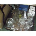 A quantity of assorted glassware including jelly mould; vases etc.