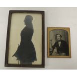 A 19th Century photographic portrait of a young man in gilt frame, 11cms x 8.5cms together with a