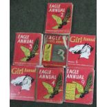 Eagle annuals number 2,3,4 & 9. The Eagles Sports annual and two girls annuals number 6 & 7.