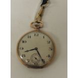 A slim 9ct gold cased, gents manual wind pocket watch, the movement engraved "Breguet, HSP.G,