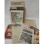 Four 1926 General Strike newspapers, includes Brixton Free Press and Evening News; vintage magazines