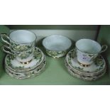 A Paragon part "Six world famous roses" tea set.