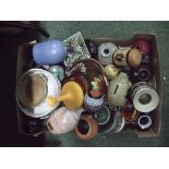 A collection of pottery items including bowls, vases etc.