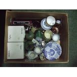 A collection of Broadstone Ironstone items together with ceramic apple and pear etc.