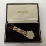 A gents 9ct gold cased "Longines" watch, automatic wind movement, fitted with a later 9ct gold