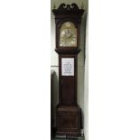 An early 19th Century 8 day longcase clock by Henry Baker, Malling, having makers name engraved on a