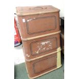 A 20th Century Rexine and woodbound cabin trunk.