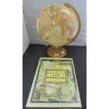 A model of the globe and a book "The County maps of Old England".