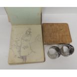 An early 20th Century Autograph album containing drawings, watercolours and verse c.1914 - 1918,