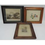 An early 19th Century coloured engraving "Chairs to Mend" pub. R Phillips, in moulded oak frame,