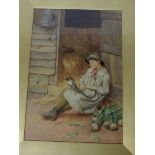 CHARLES EDWARD WILSON (1854 - 1941) - The Farmers Boy, watercolour, signed and with Royal